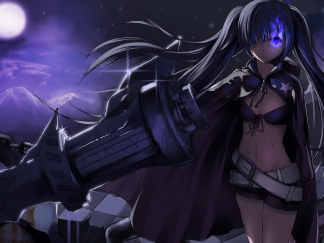 Девушка с большим оружием в аниме Black Rock Shooter