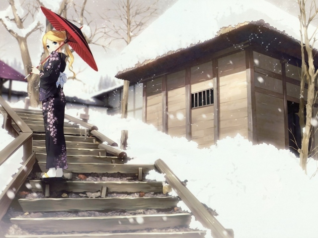 Девушка с зонтом в манге Sayonara Zetsubou Sensei