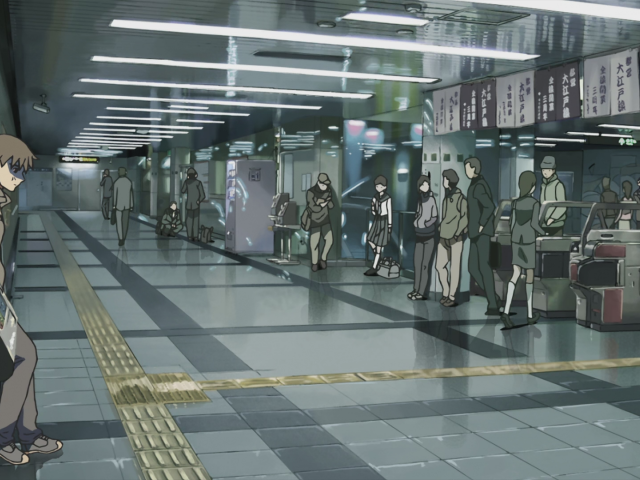 Станция метро в аниме Пять сантиметров в секунду