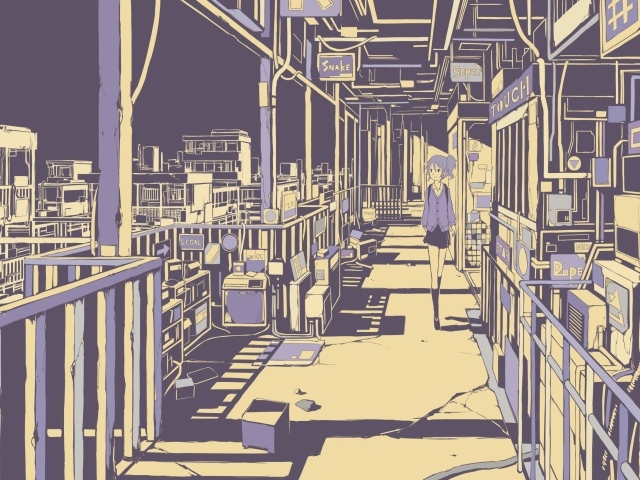 Девушка идет по террасе