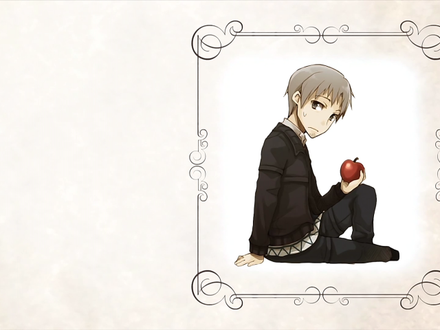 Парень с яблоком в аниме Волчица и пряности