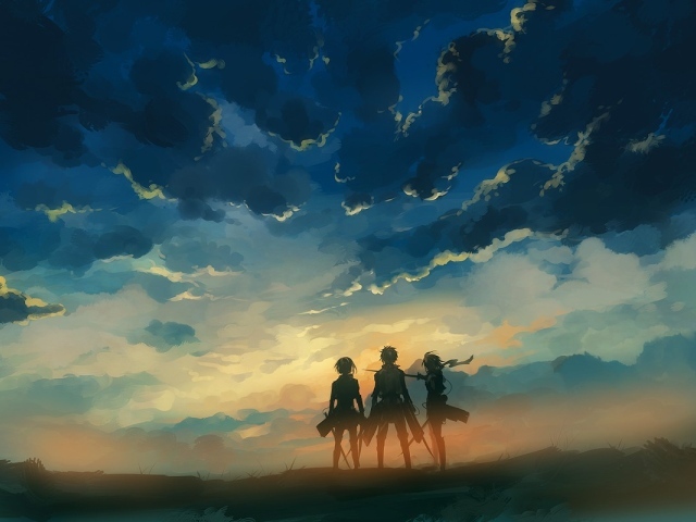 Три героя аниме Атака Титанов