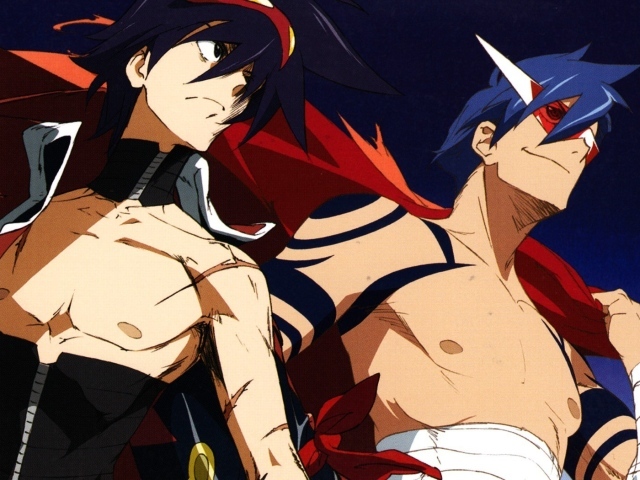 Два героя аниме Тэнгэн Топпа Гуррен-Лаганн