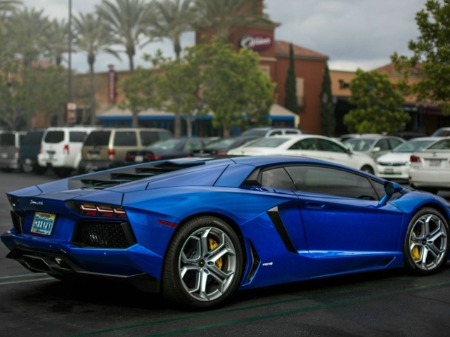 Синий Lamborghini Aventador LP 700-4