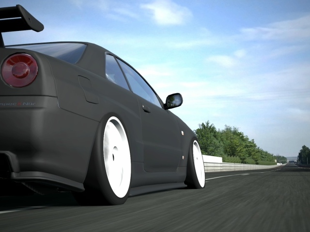 Черный тюнингованный Ниссан