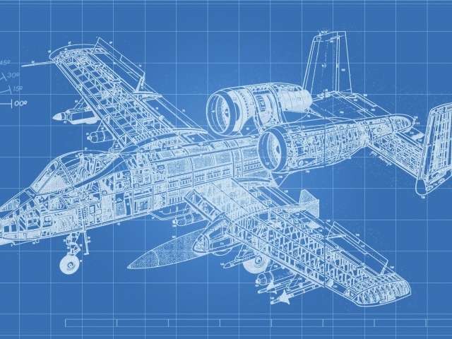 Технический чертеж самолета