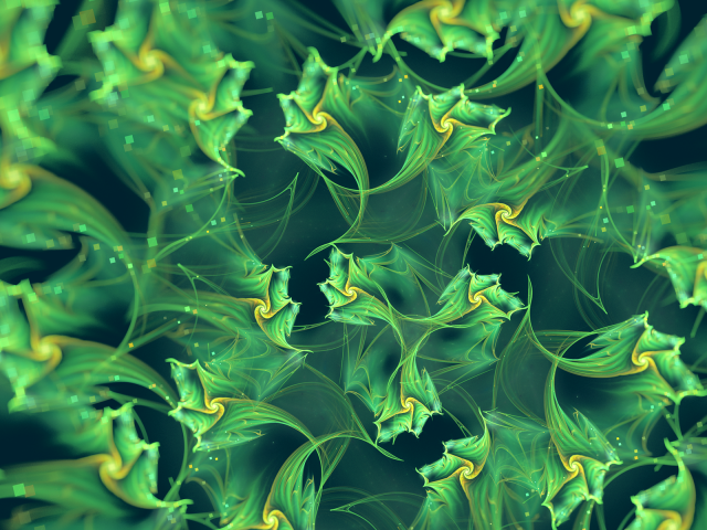 Абстрактный фон, зеленые фракталы