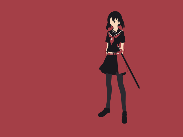 Персонаж аниме Akame ga Kill, красный фон