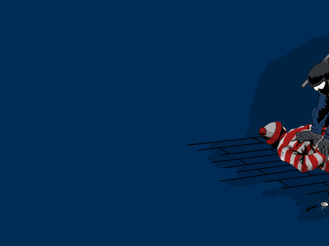 Задержание преступника, синий фон