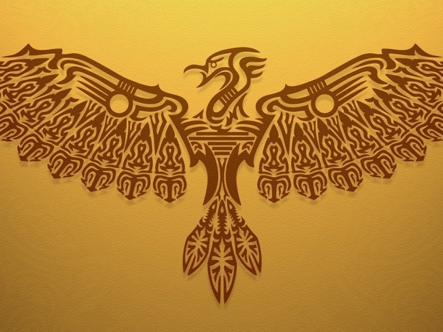 Коричневый силуэт хищной птицы