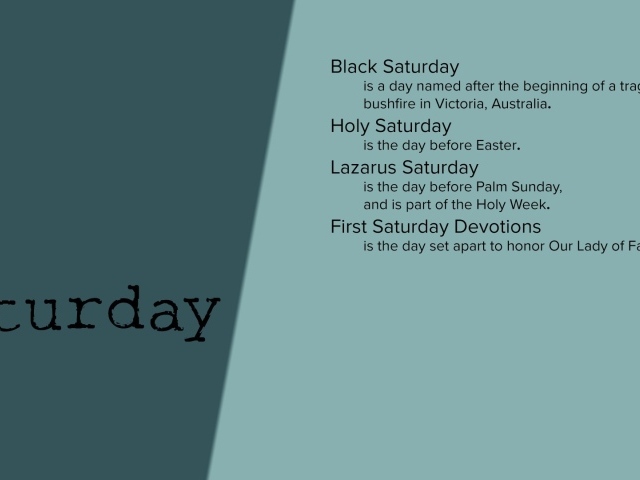 Описание субботы на английском языке