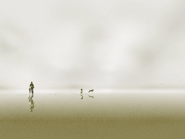 Семья с собакой на белом фоне