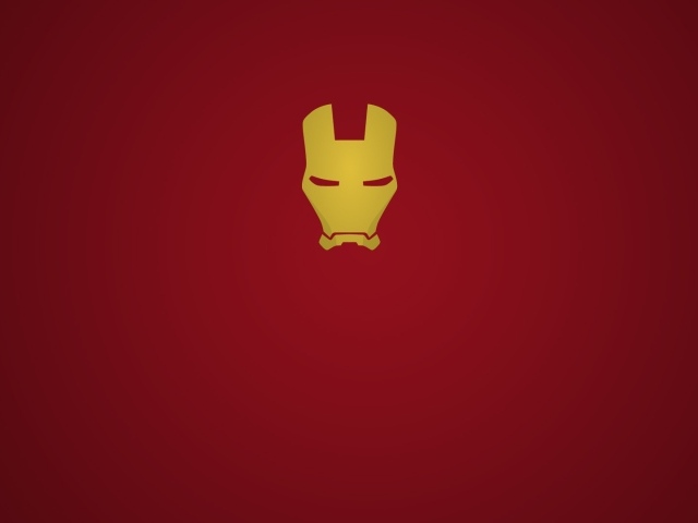 Золотая маска Железного человека, красный фон