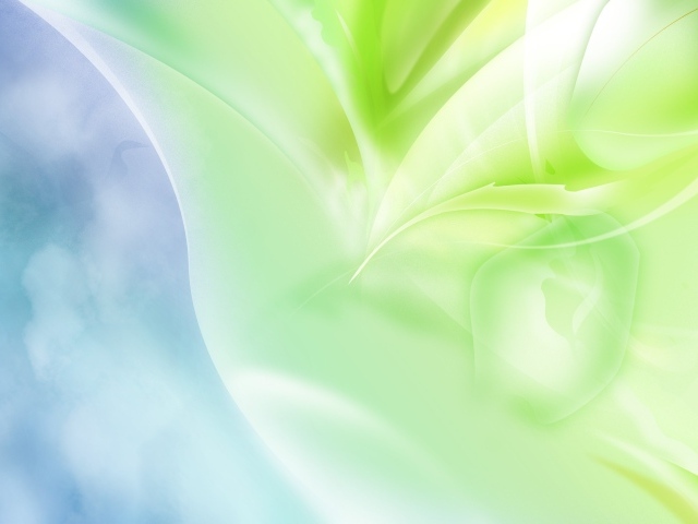 Зеленая абстракция на синем фоне