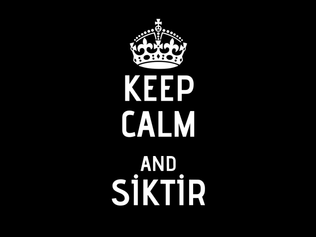 Сохраняйте спокойствие и идите прочь, черный фон