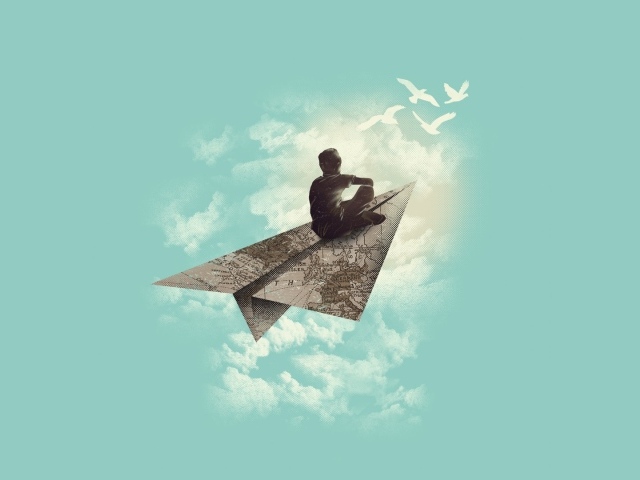 Человек на бумажном самолетике