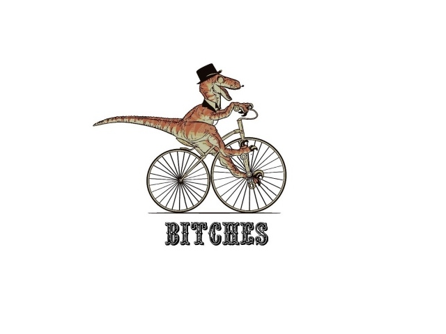 Благородный динозавр на велосипеде