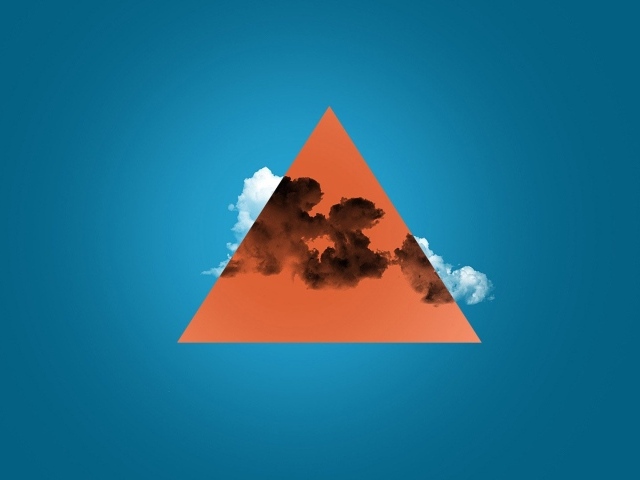 Оранжевый треугольник с облаком