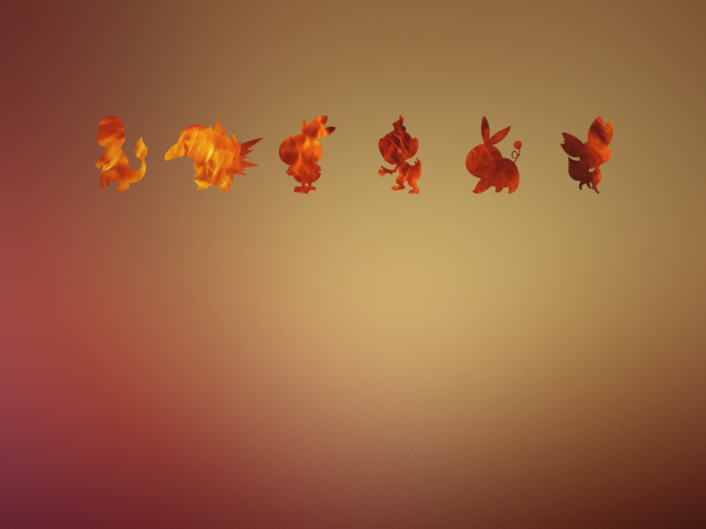 Покемоны, оранжевый фон