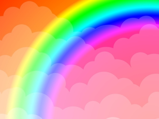 Радуга на облаках, фон