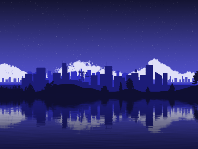 Силуэты городских зданий и небоскребов