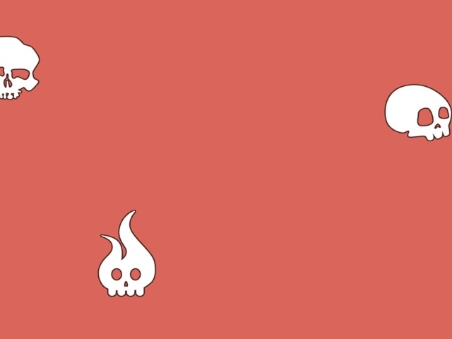 Черепа на розовом фоне