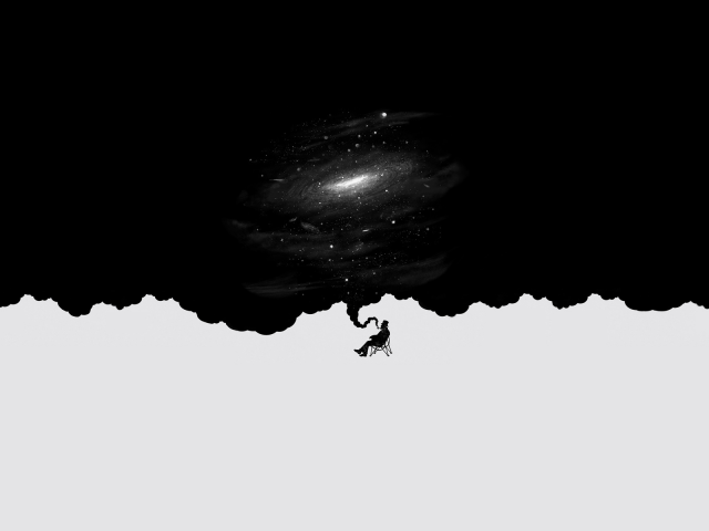 Курильщик, белый и черный фон