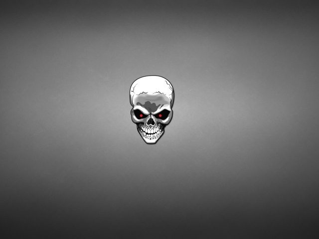 Череп Терминатор, серый фон