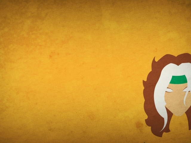 Девушка из Люди Икс, желтый фон