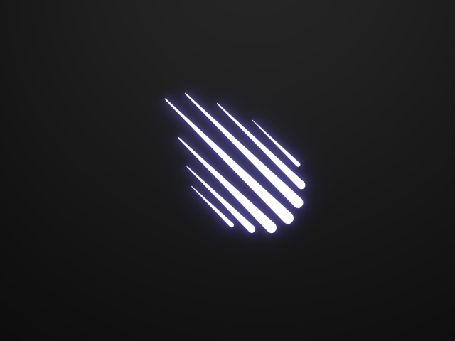 Белые метеоры на черном фоне