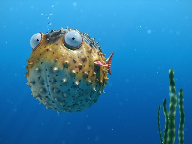 Рисованный мультфильм Corky the Blowfish