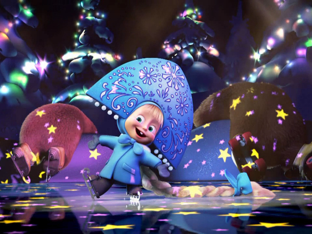 Новогоднее выступление Маши, мультфильм Маша и медведь