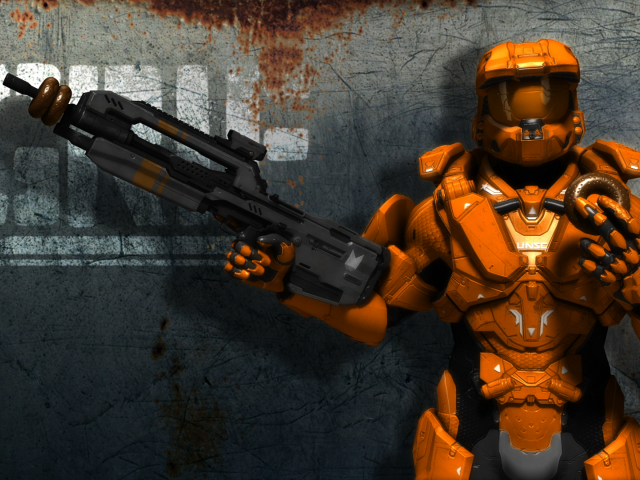 Оранжевый персонаж мультфильма Red vs. Blue