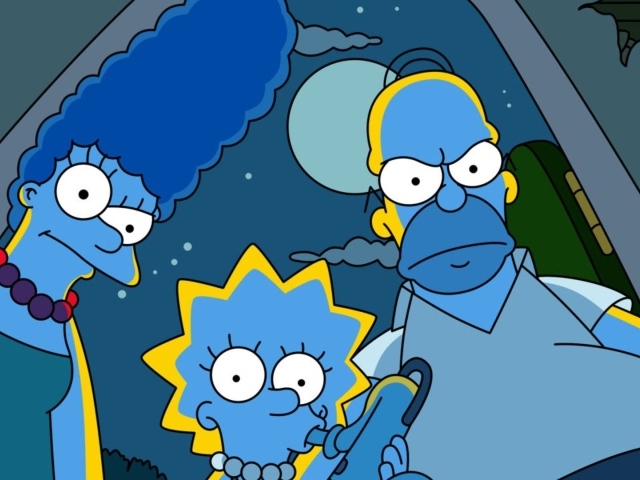 Симпсоны синего цвета