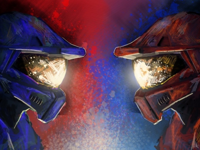 Два персонажа мультфильма Red vs. Blue