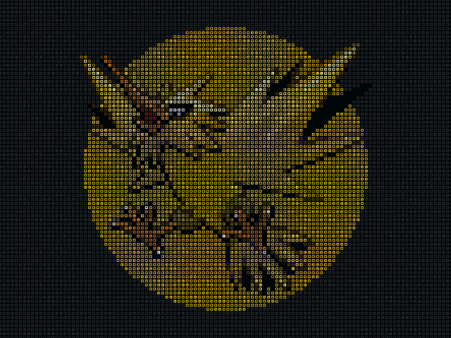 Желтый покемон из пикселей