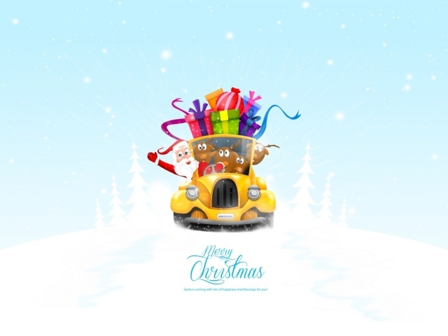 Дед мороз на автомобиле