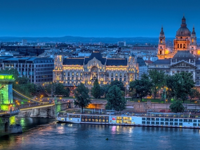Красивый вечерний Будапешт, Венгрия