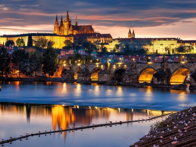 Ночная Прага, Чехия