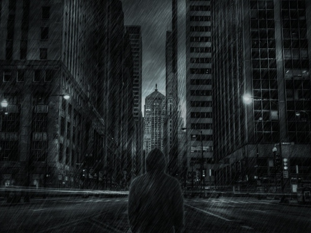 Ночной дождливый город