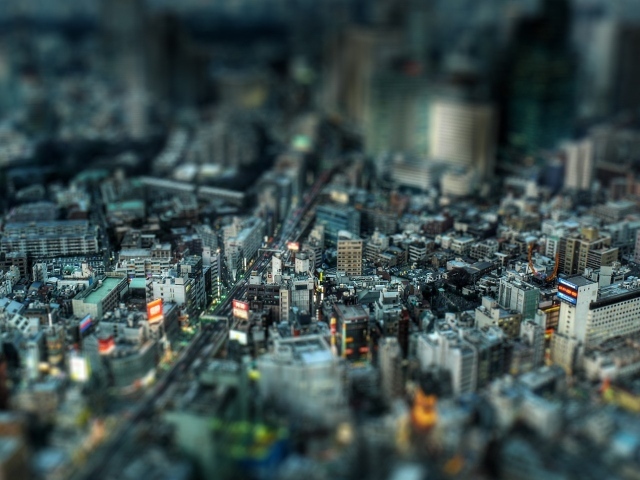 Фото эффект игрушечного города