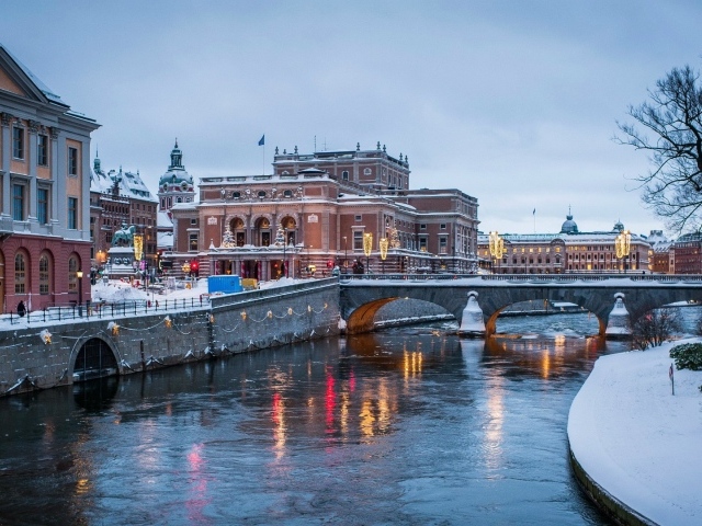 Зимний Стокгольм Швеция
