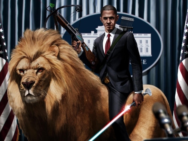 Барак Обама оседлал льва