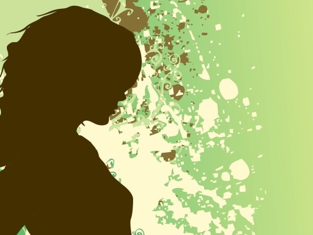 Коричневый силуэт девушки