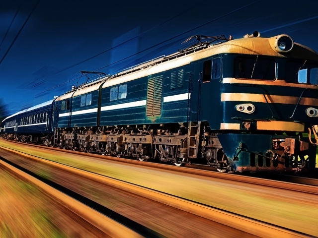 Пассажирский поезд на перегоне