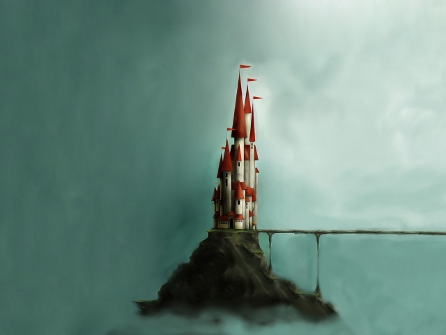 Маленький замок на скале, минимализм