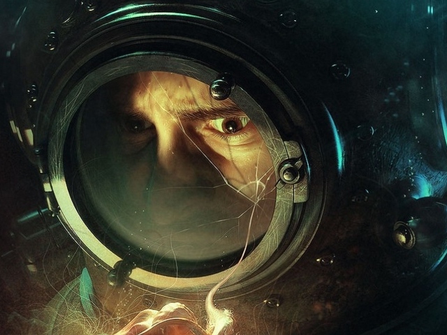 Трещина на стекле шлема водолаза