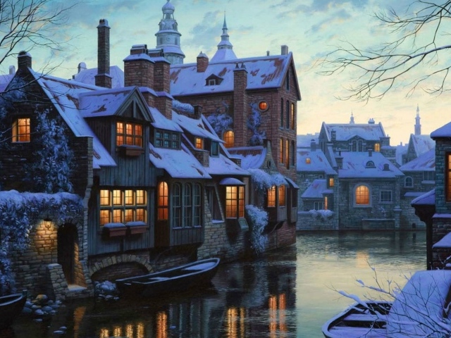 Картина Сумерки в Брюгге