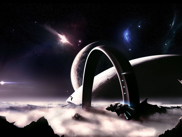 Инопланетный пейзаж с облаками