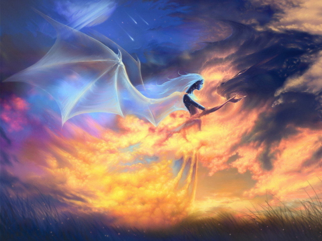 Ангел летит в облаках